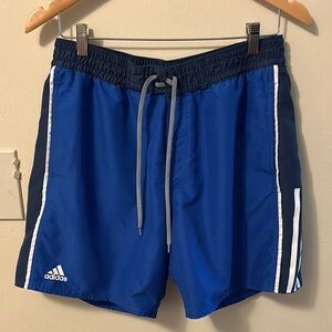 Adidas Royal Blue Sports Shorts with White Accents
